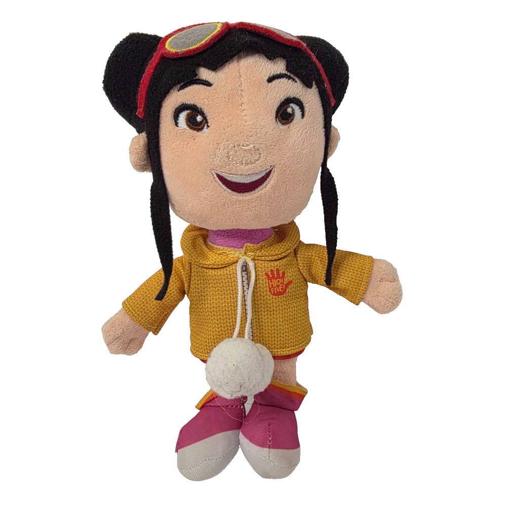 High Five Turkish Airlines Girl Red Glasses Yellow Sweater Plush Doll